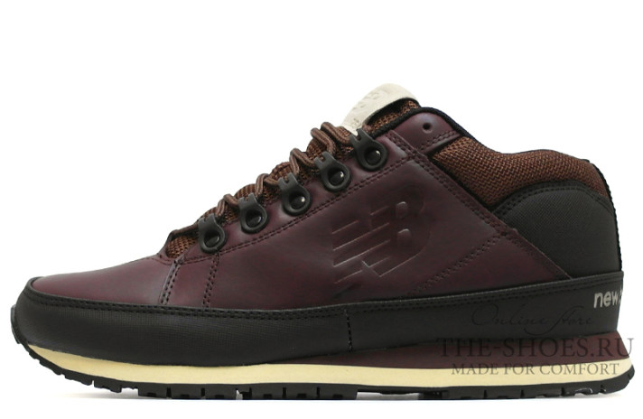 Ботинки New Balance 754 leather chestnut bordo  бордовые, кожаные