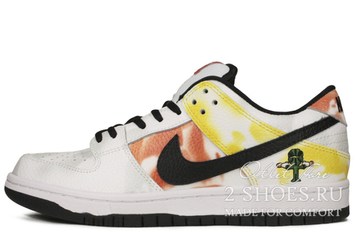 Кроссовки Nike Dunk SB Low Rayguns Tie Dye White BQ6832-101 белые, кожаные