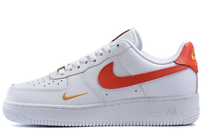 Кроссовки Nike Air Force 1 Low White Gym Red Mini Swoosh CZ0270-104 белые, кожаные