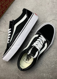 Кеды Vans Old Skool Black White живое фото 2