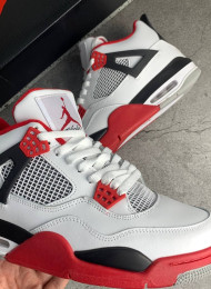 Кроссовки Nike Air Jordan 4 (IV) White Varsity Red живое фото 3