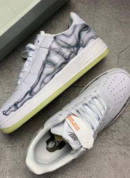 Кроссовки Nike Air Force 1 Low Skeleton Halloween White живое фото 2