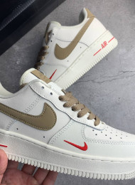 Кроссовки Nike Air Force 1 Low ID White Brown Red живое фото 3