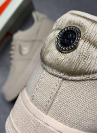 Кроссовки Nike Air Force 1 Low Stussy Fossil Stone живое фото 4