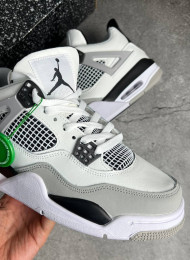 Кроссовки Nike Air Jordan 4 (IV) White Military Black живое фото 3